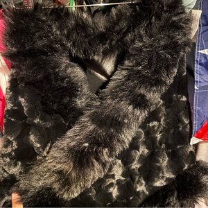 Black Faux Fur Mink Shrug